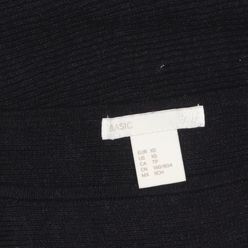 H&M Women’s Black Boat Neck Knit Pullover Jumper XS
