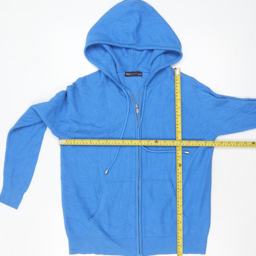 Marks and Spencer Women’s Blue Full Zip Hooded Cardigan S