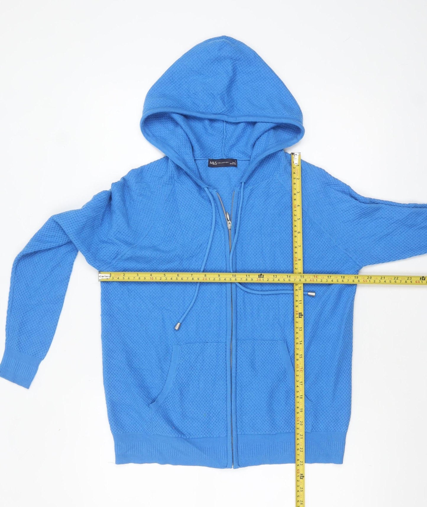 Marks and Spencer Women’s Blue Full Zip Hooded Cardigan S
