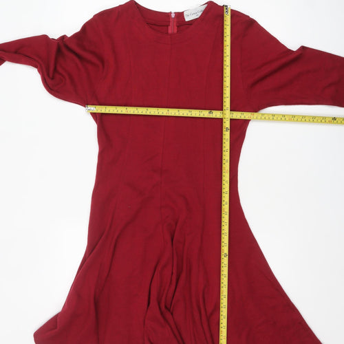 The Cotton Collection Red Fit & Flare Knit Dress Women M Long Sleeve