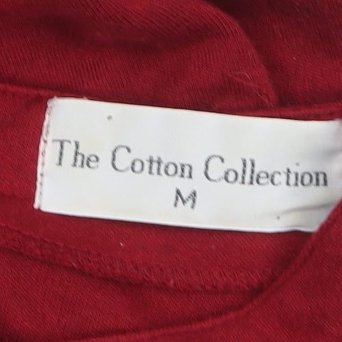 The Cotton Collection Red Fit & Flare Knit Dress Women M Long Sleeve