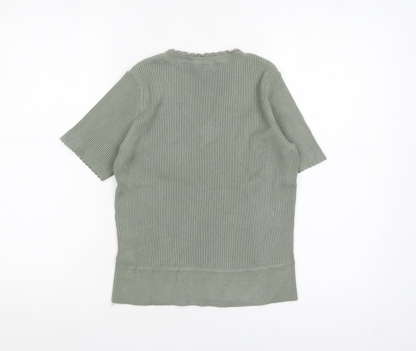 Marks and Spencer Women’s Green V-Neck Knit T-Shirt Size 12