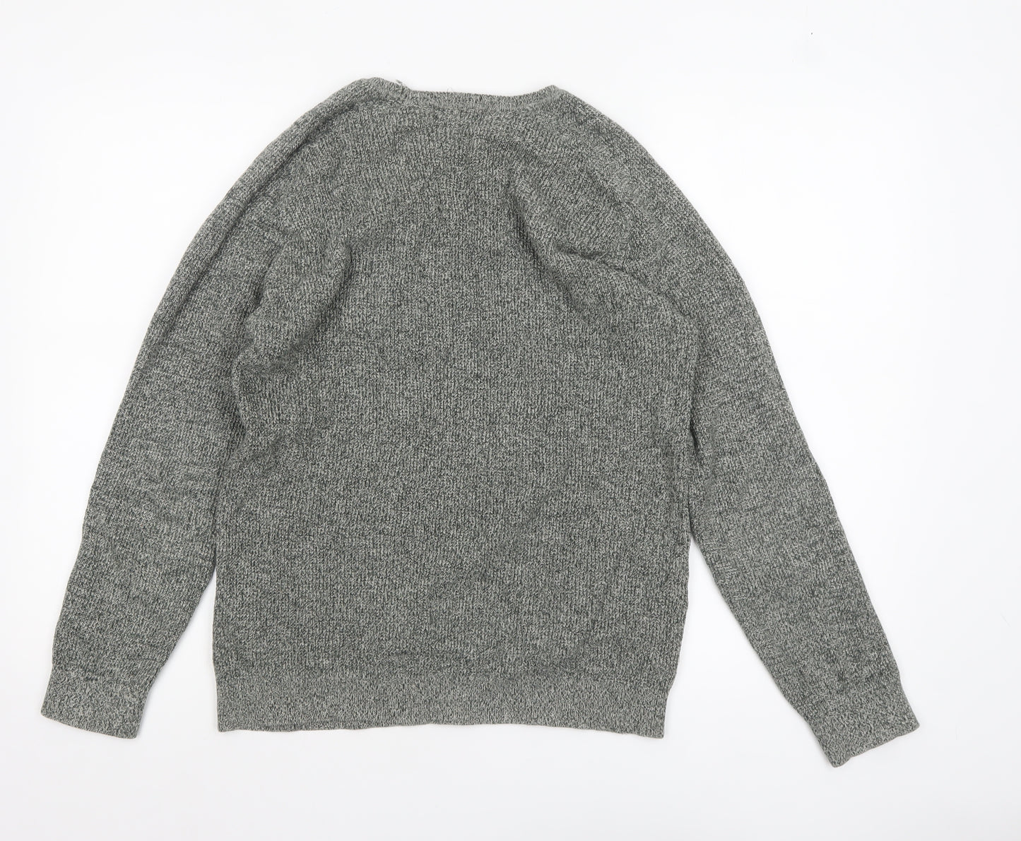 Zara Man Men's Grey Cotton Knit Crew Neck Jumper Size M