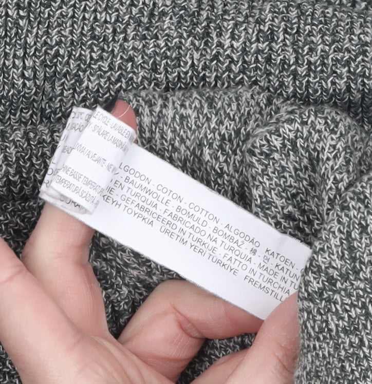 Zara Man Men's Grey Cotton Knit Crew Neck Jumper Size M