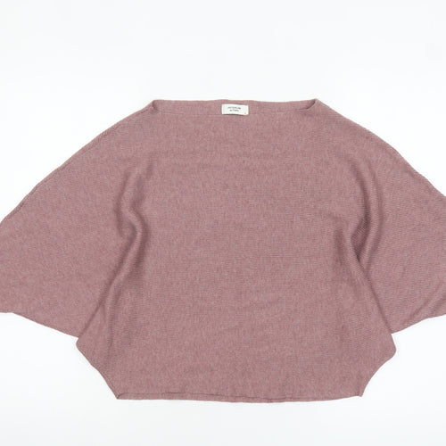 Jacqueline de Yong Womens Pink M Cape Knit Jumper Relaxed Fit