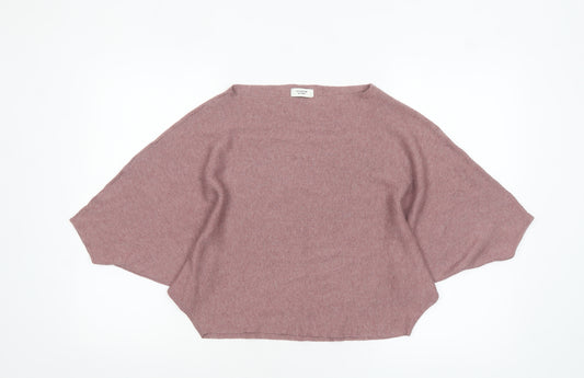 Jacqueline de Yong Womens Pink M Cape Knit Jumper Relaxed Fit