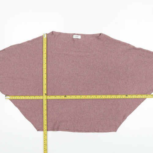 Jacqueline de Yong Womens Pink M Cape Knit Jumper Relaxed Fit