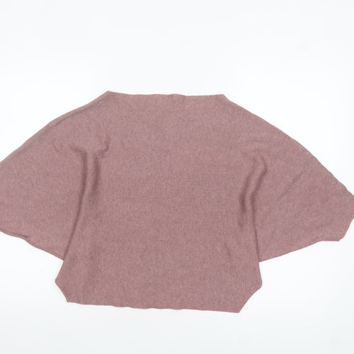 Jacqueline de Yong Womens Pink M Cape Knit Jumper Relaxed Fit