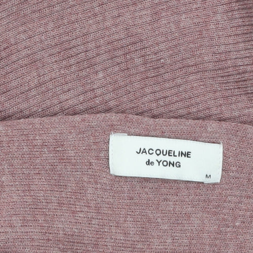 Jacqueline de Yong Womens Pink M Cape Knit Jumper Relaxed Fit