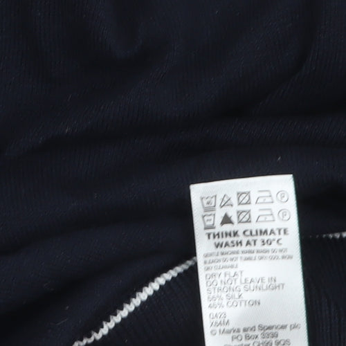 Marks and Spencer Autograph Men's Black Silk Cotton 2XL Zip Polo