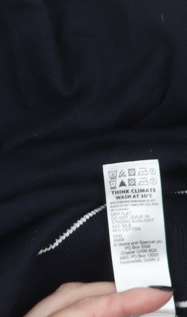 Marks and Spencer Autograph Men's Black Silk Cotton 2XL Zip Polo