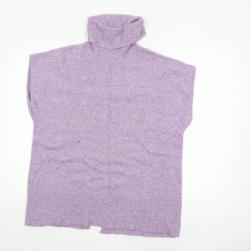 Tu Women’s Purple Roll Neck Sleeveless Knit Jumper Size 10