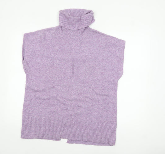 Tu Women’s Purple Roll Neck Sleeveless Knit Jumper Size 10