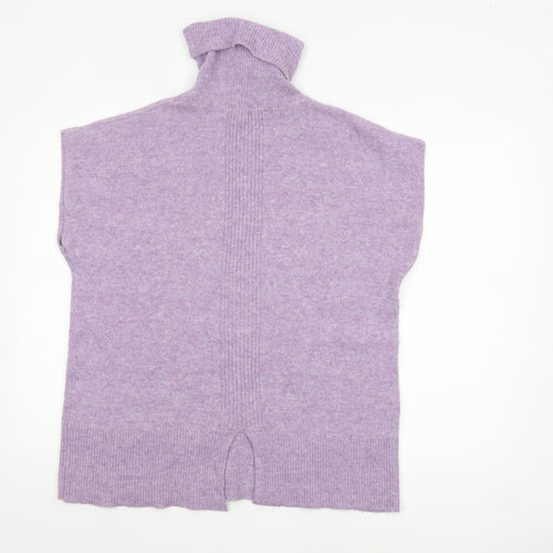 Tu Women’s Purple Roll Neck Sleeveless Knit Jumper Size 10