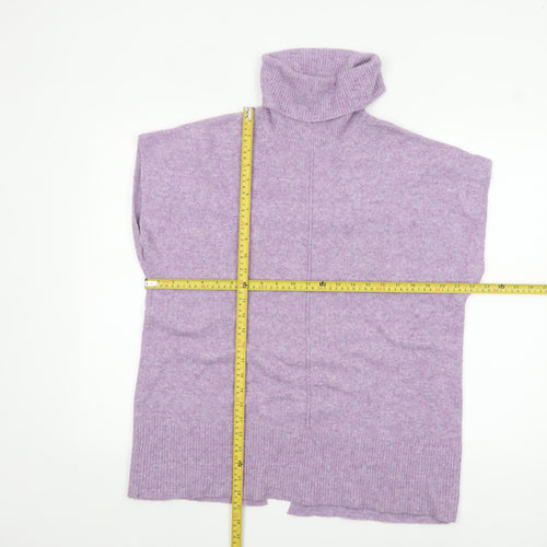 Tu Women’s Purple Roll Neck Sleeveless Knit Jumper Size 10