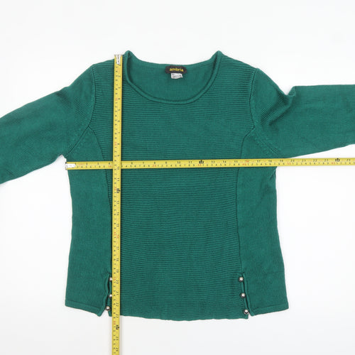 Ambria Women's Green Size 12 Pullover Jumper Knit Acrylic Long Sleeve