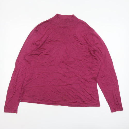 Country Casuals Women's Pink Mock Neck Long Sleeve Jumper L+