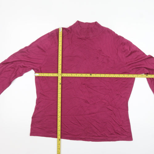 Country Casuals Women's Pink Mock Neck Long Sleeve Jumper L+