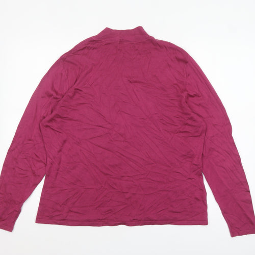 Country Casuals Women's Pink Mock Neck Long Sleeve Jumper L+