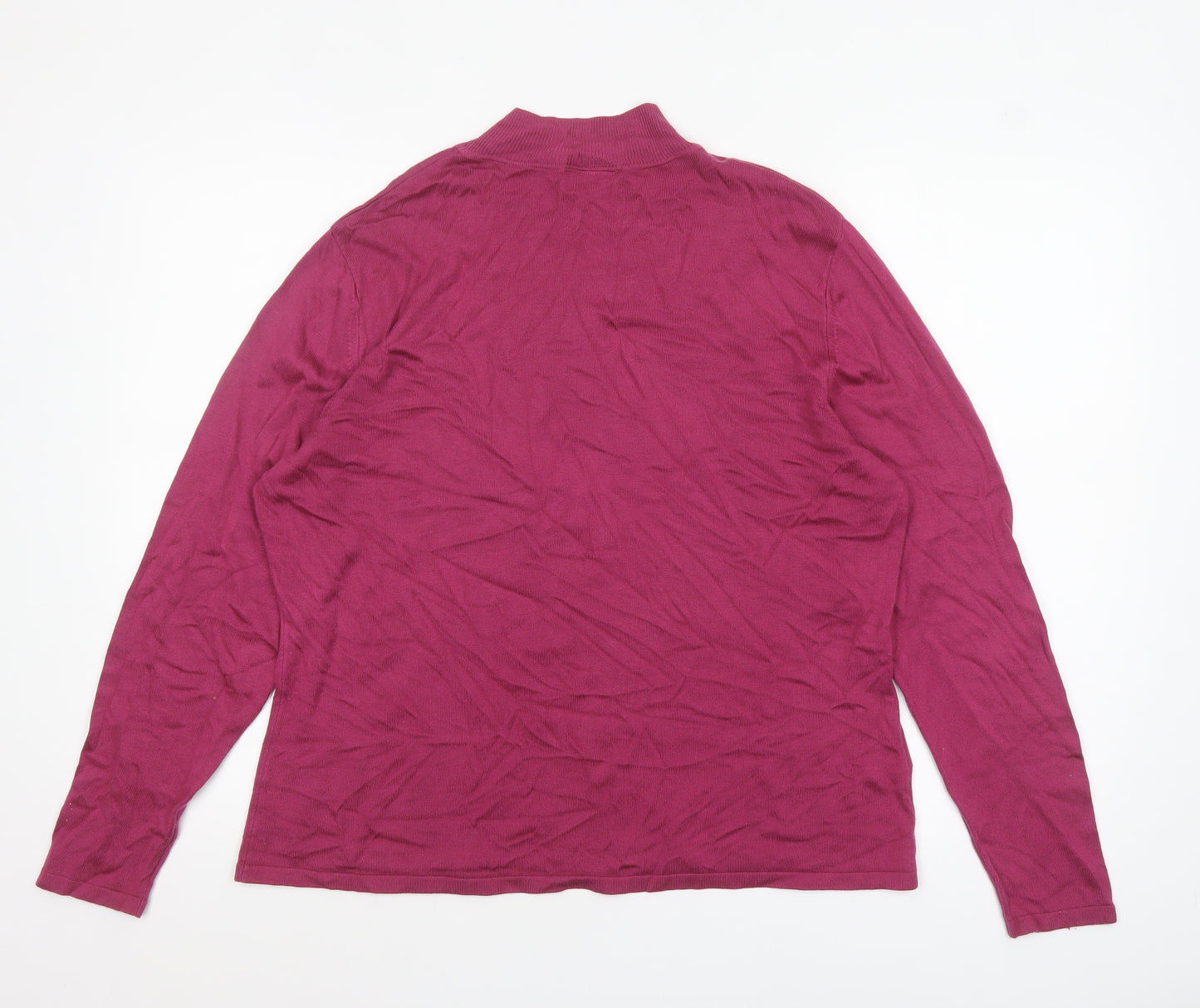 Country Casuals Women's Pink Mock Neck Long Sleeve Jumper L+