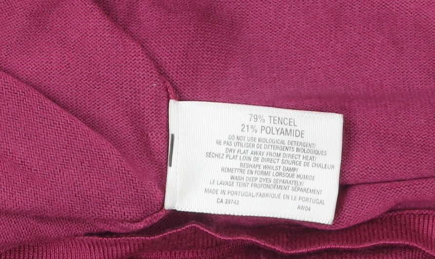 Country Casuals Women's Pink Mock Neck Long Sleeve Jumper L+