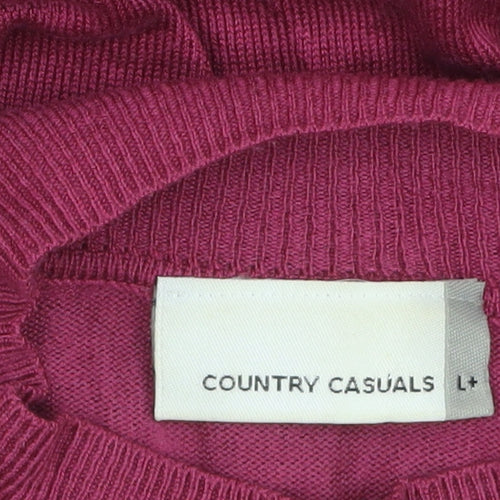 Country Casuals Women's Pink Mock Neck Long Sleeve Jumper L+