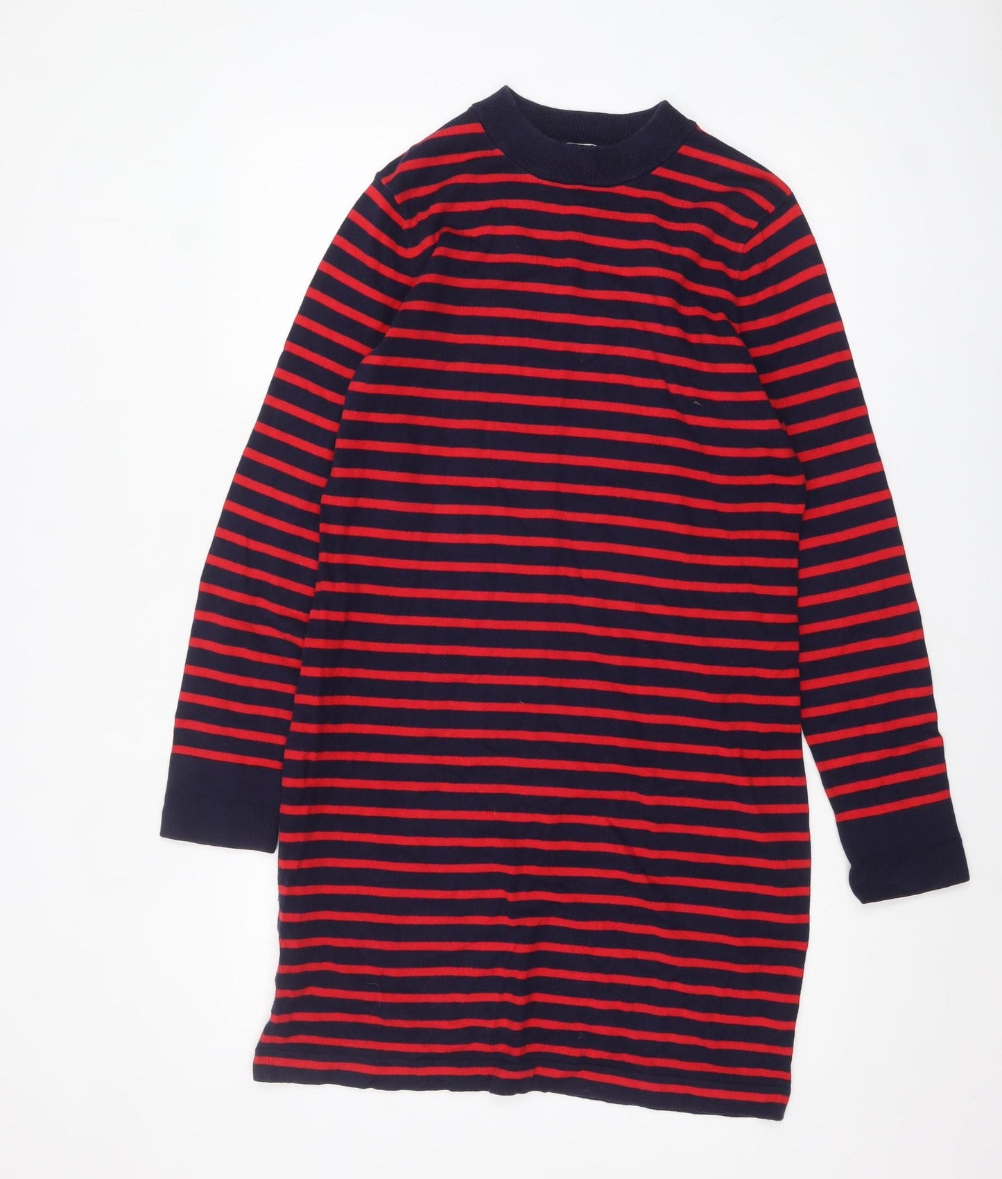 Gap Women’s Navy Red Striped T-Shirt Dress L Long Sleeve Casual