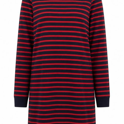 Gap Women’s Navy Red Striped T-Shirt Dress L Long Sleeve Casual