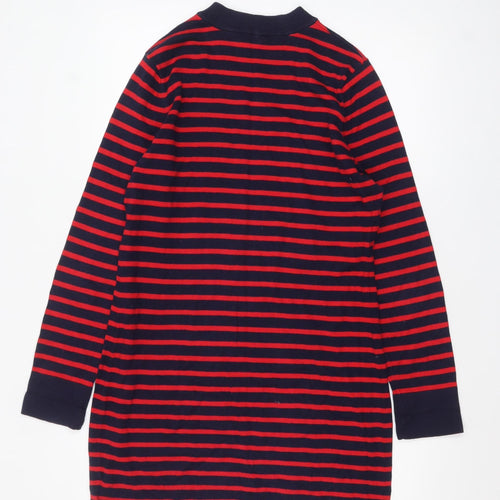 Gap Women’s Navy Red Striped T-Shirt Dress L Long Sleeve Casual
