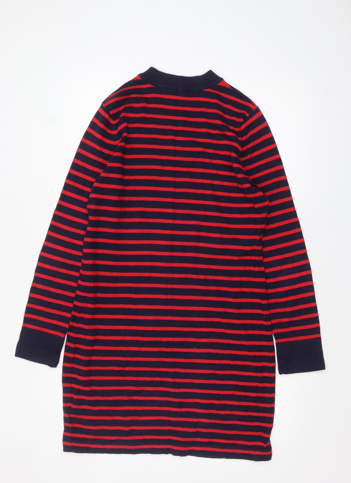 Gap Women’s Navy Red Striped T-Shirt Dress L Long Sleeve Casual