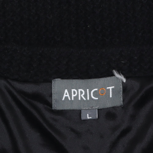 Apricot Women’s Black Jumper Dress L Knit Short Sleeve Stretch