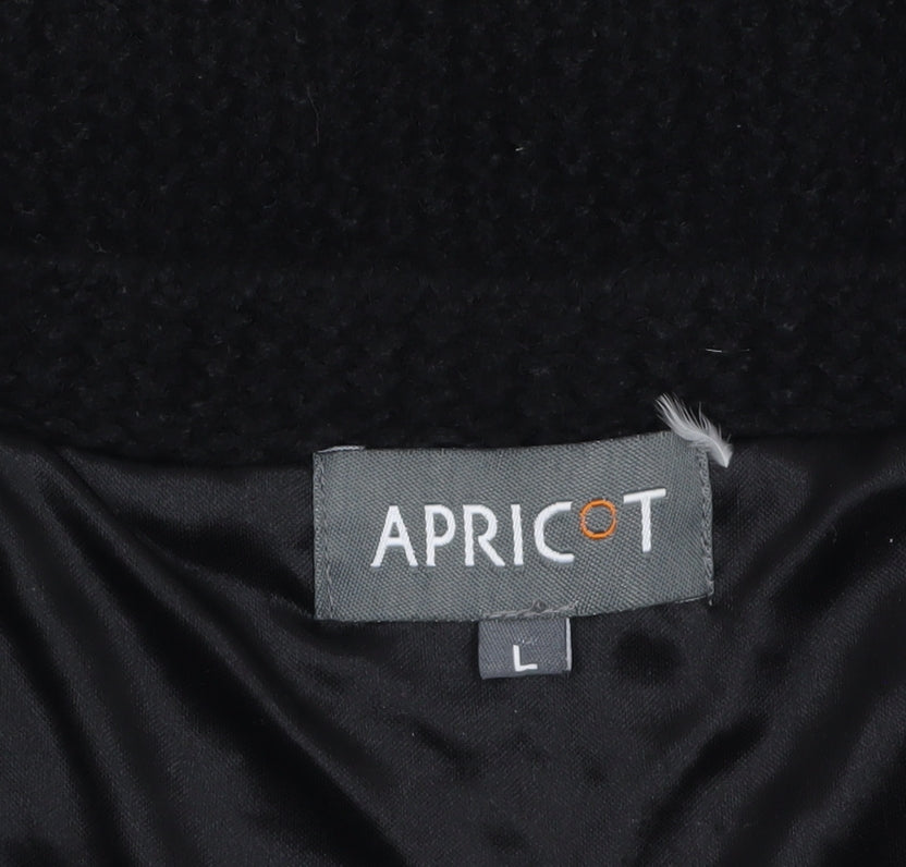 Apricot Women’s Black Jumper Dress L Knit Short Sleeve Stretch