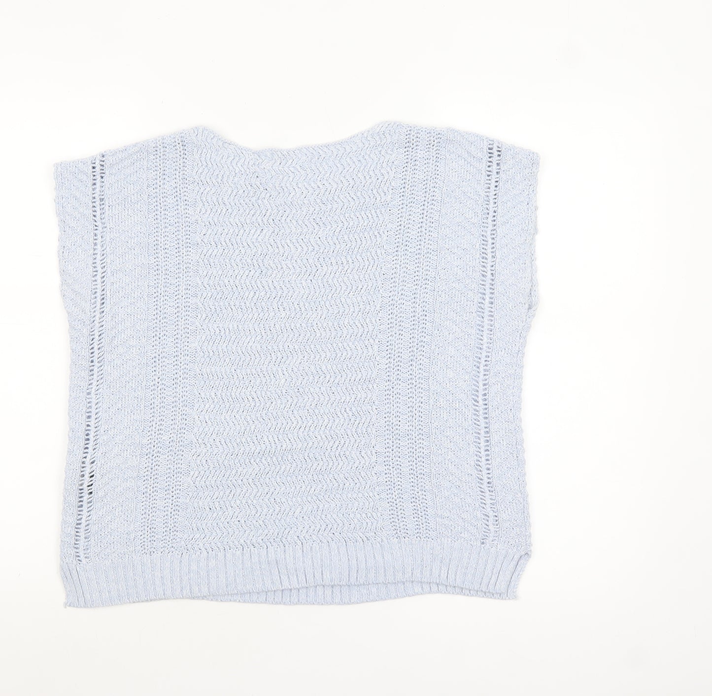 Bella di Notte Women's Blue Knitted Sleeveless Cotton Blend Top Size 12