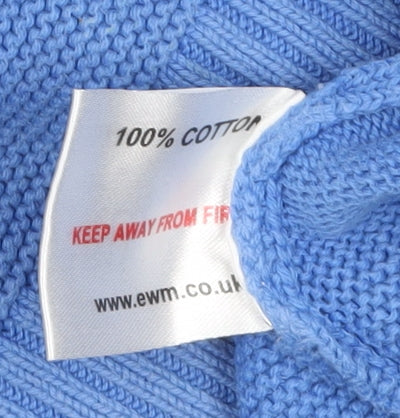 Isle Women Blue Cotton 3/4 Sleeve Pullover Jumper Size 14-16