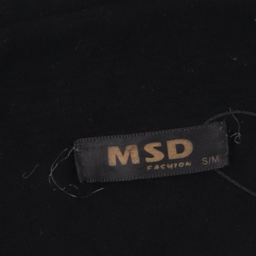 MSD Women's Black Beaded Knit Poncho Jumper S Viscose Blend