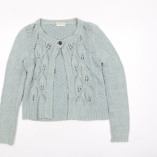 Marks and Spencer Women’s Green Knit Cardigan Size 14 Cotton Blend