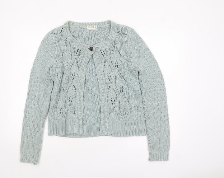 Marks and Spencer Women’s Green Knit Cardigan Size 14 Cotton Blend
