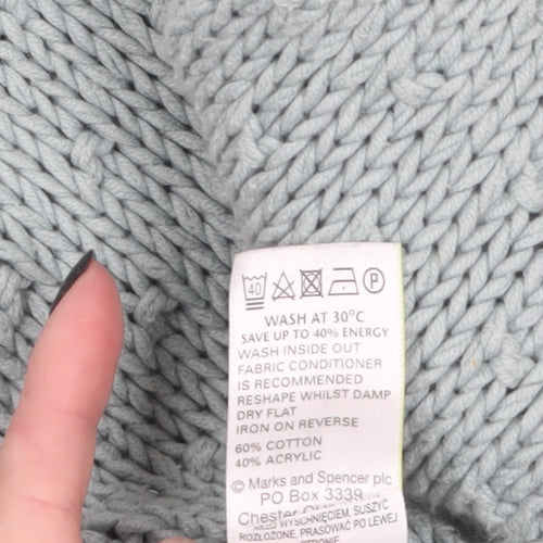 Marks and Spencer Women’s Green Knit Cardigan Size 14 Cotton Blend