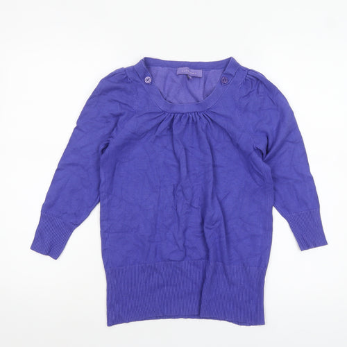 Autonomy Womens Purple Size 12 Lightweight Cotton Scoop Neck Jumper