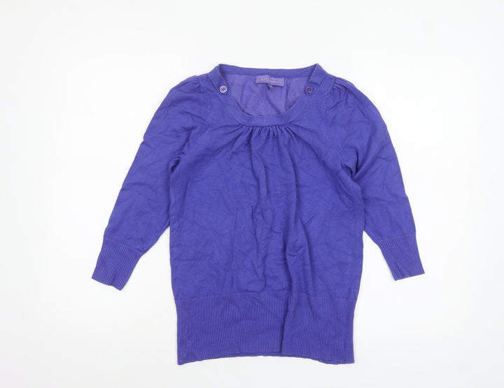 Autonomy Womens Purple Size 12 Lightweight Cotton Scoop Neck Jumper