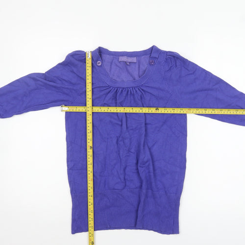 Autonomy Womens Purple Size 12 Lightweight Cotton Scoop Neck Jumper