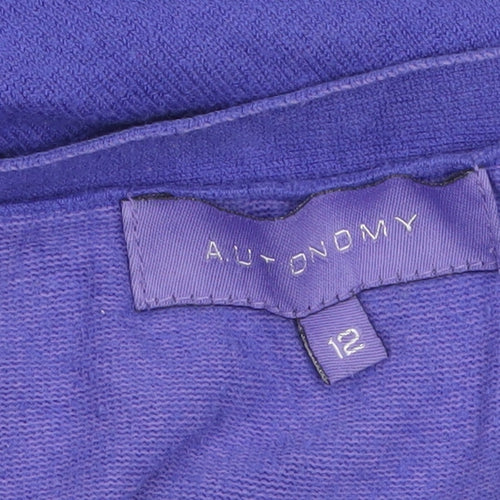 Autonomy Womens Purple Size 12 Lightweight Cotton Scoop Neck Jumper