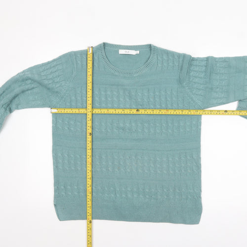 ISLE Womens Green Cable Knit Pullover Jumper Size 14-16