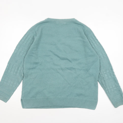 ISLE Womens Green Cable Knit Pullover Jumper Size 14-16