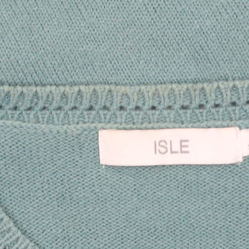 ISLE Womens Green Cable Knit Pullover Jumper Size 14-16