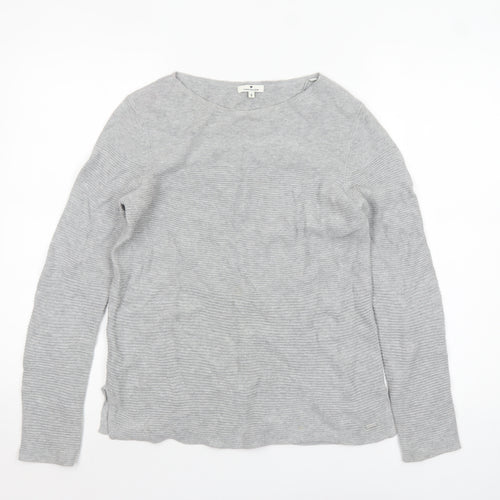 Tom Tailor Women's Grey Cotton Crew Neck Jumper Size S