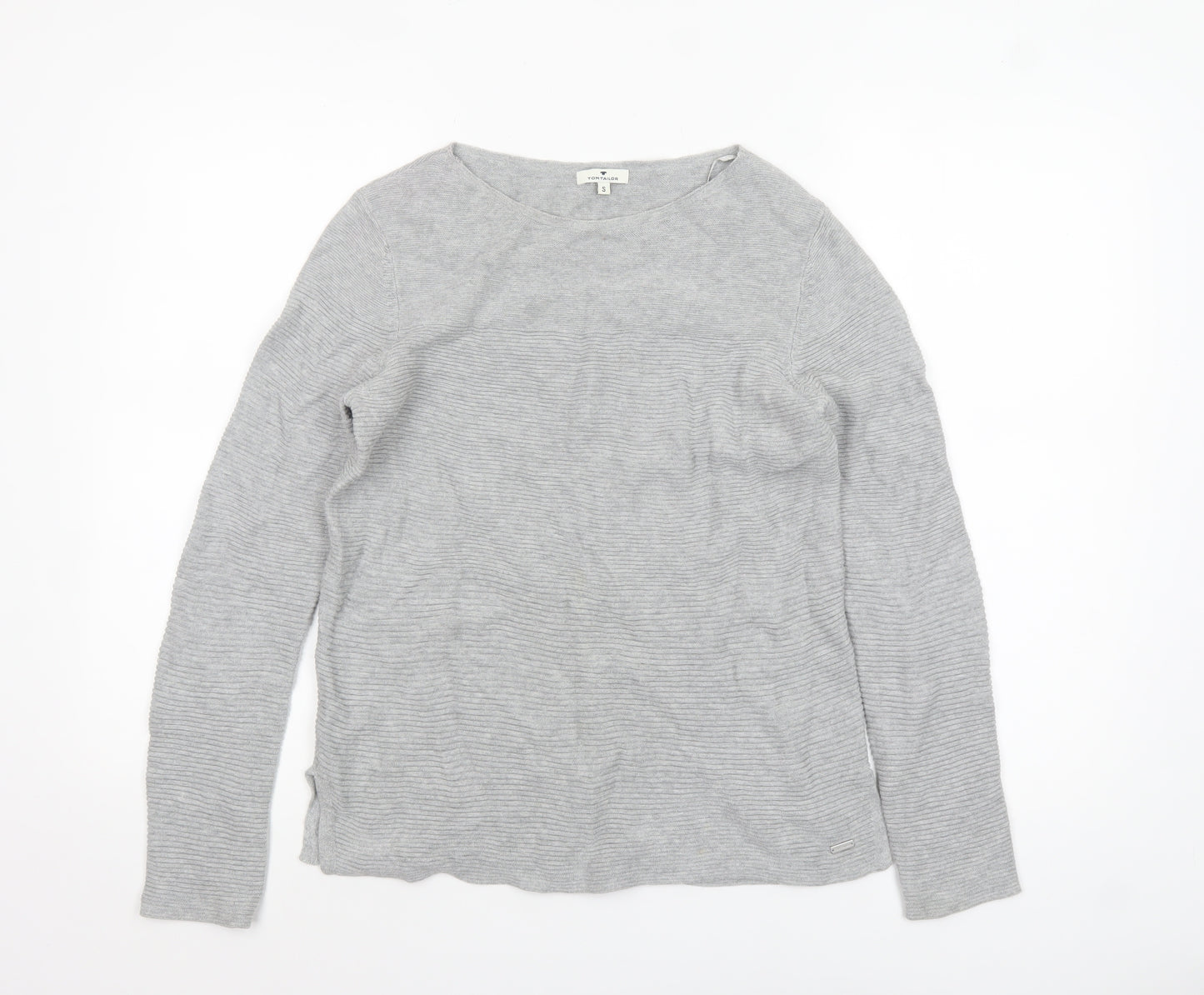 Tom Tailor Women's Grey Cotton Crew Neck Jumper Size S