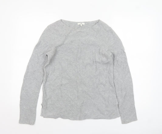 Tom Tailor Women's Grey Cotton Crew Neck Jumper Size S
