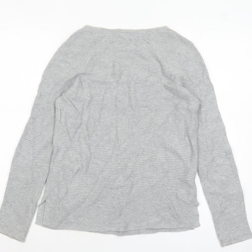 Tom Tailor Women's Grey Cotton Crew Neck Jumper Size S