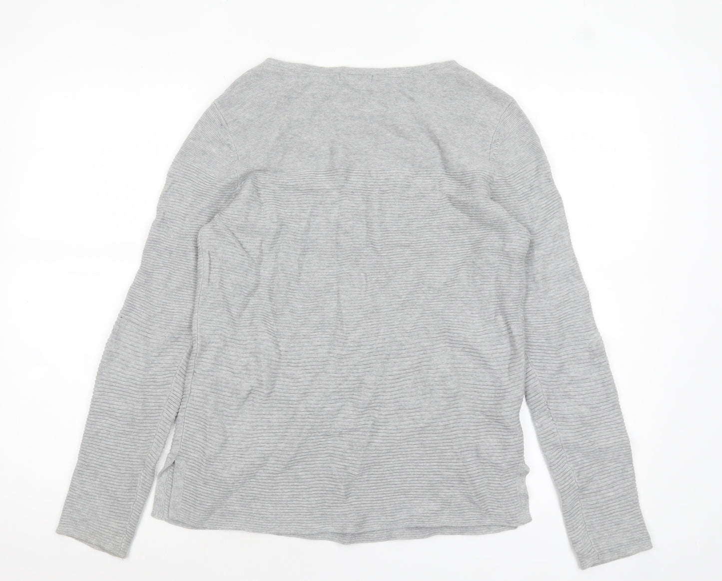 Tom Tailor Women's Grey Cotton Crew Neck Jumper Size S
